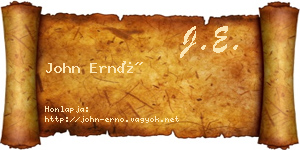 John Ernő névjegykártya