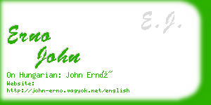 erno john business card